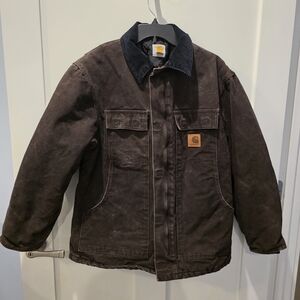 Carhartt C26 DKB Jacket Mens Medium Brown Duck Canvas Artic Quilt Lined Workwear